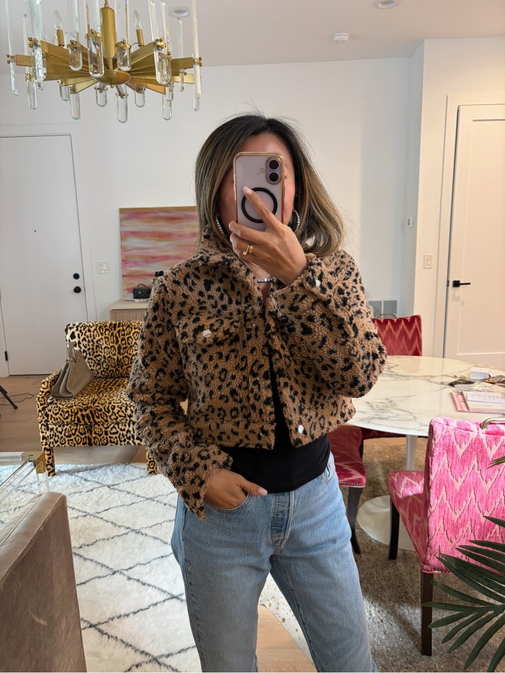 More to Come Amina Cropped Jacket — Leopard Revolve